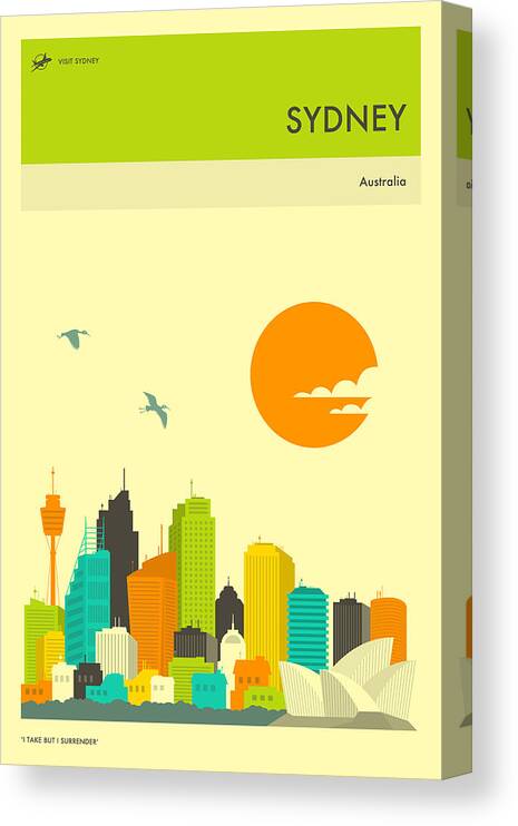 Sydney Canvas Print featuring the digital art Sydney Travel Poster by Jazzberry Blue