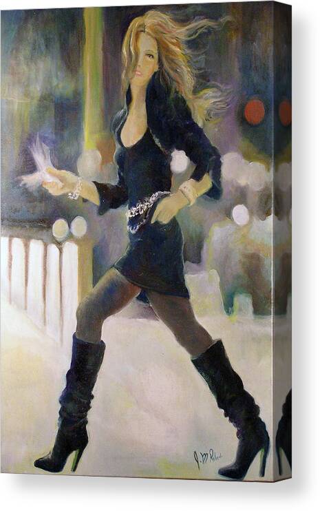 Fashion Canvas Print featuring the painting Sylvia by Jean-Marc Robert