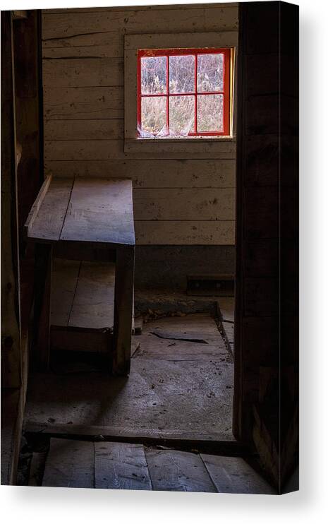 Sunset Lake Road West Brattleboro Vermont Canvas Print featuring the photograph Table And Window by Tom Singleton