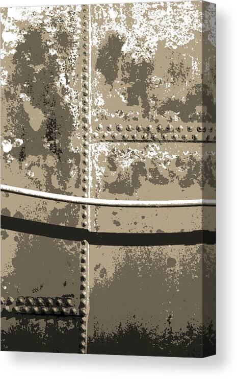Metal Canvas Print featuring the mixed media Tank Wall by Lisa Stanley