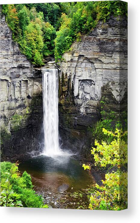 Taughannock Falls Canvas Print featuring the photograph Taughannock Falls View from the Top by Christina Rollo
