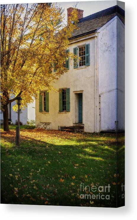 (day Or Daytime) Canvas Print featuring the photograph Taylorsville House in Autumn by Debra Fedchin