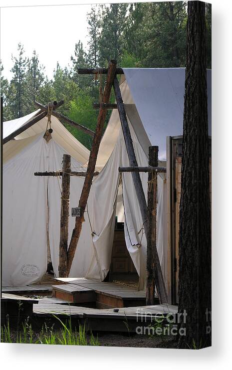 Montana Canvas Print featuring the photograph Tent Living Montana by Diane Lesser