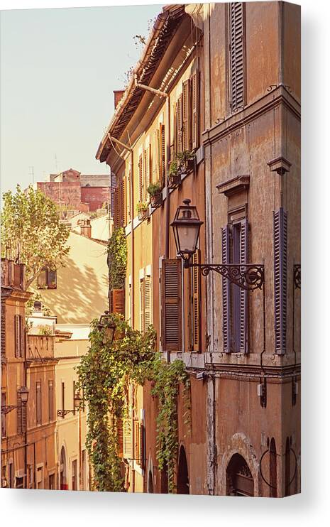 Rome Photography Canvas Print featuring the photograph Terracotta - Rome Italy Travel Photography by Melanie Alexandra Price