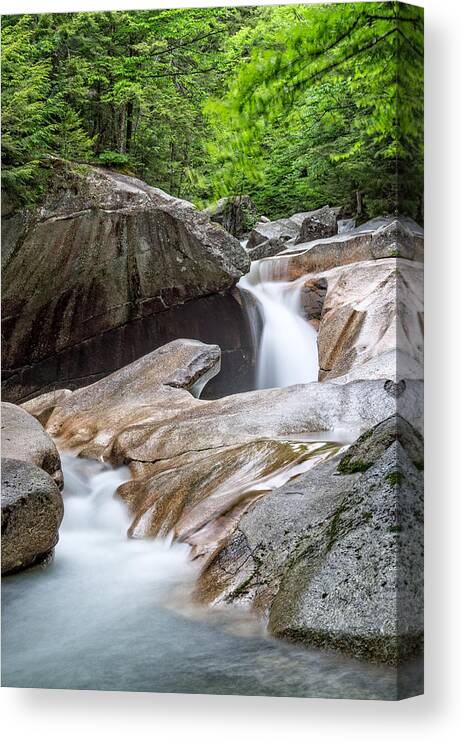 The Basin Nh Canvas Print featuring the photograph The Basin Down River by Michael Hubley