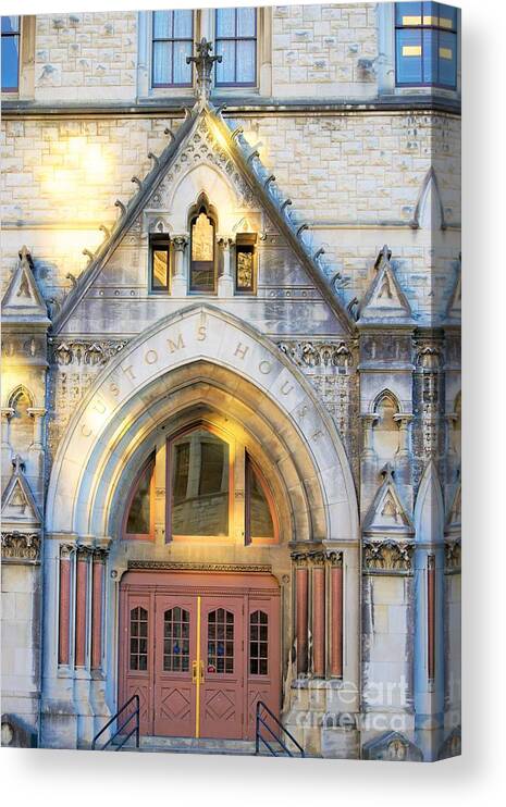 Buildings Canvas Print featuring the photograph The Customs House by Merle Grenz