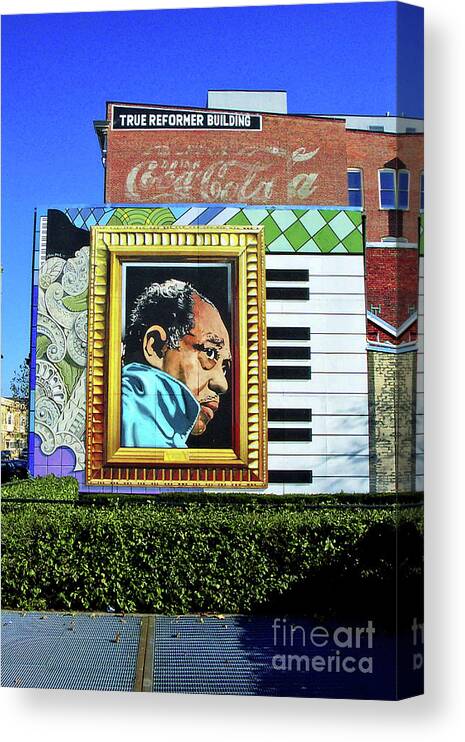 Murals Canvas Print featuring the photograph The Duke Ellington Mural, Wash., DC, 2002 by Walter Neal