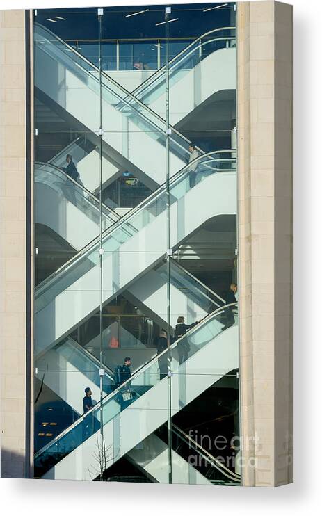 Building Canvas Print featuring the photograph The escalators by Colin Rayner