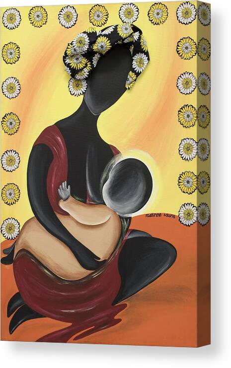 Sabree Canvas Print featuring the painting The Fountain of Life II by Patricia Sabreee