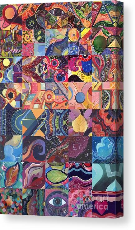 Abstract Canvas Print featuring the painting The Joy of Design First 40 Variation 1 by Helena Tiainen