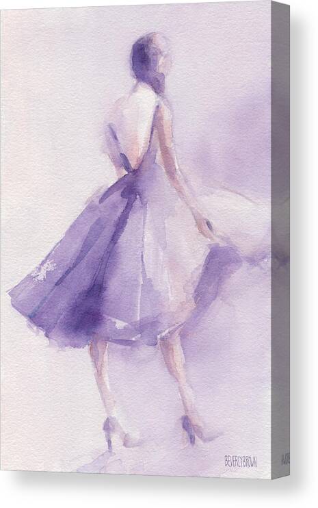 Fashion Canvas Print featuring the painting The Lavender Dress by Beverly Brown Prints