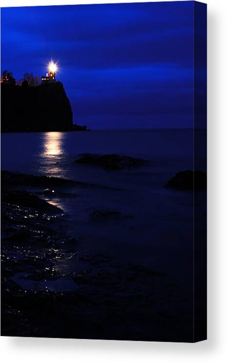 Split Rock Lighthouse Canvas Print featuring the photograph The Memory Lives On... by Larry Ricker