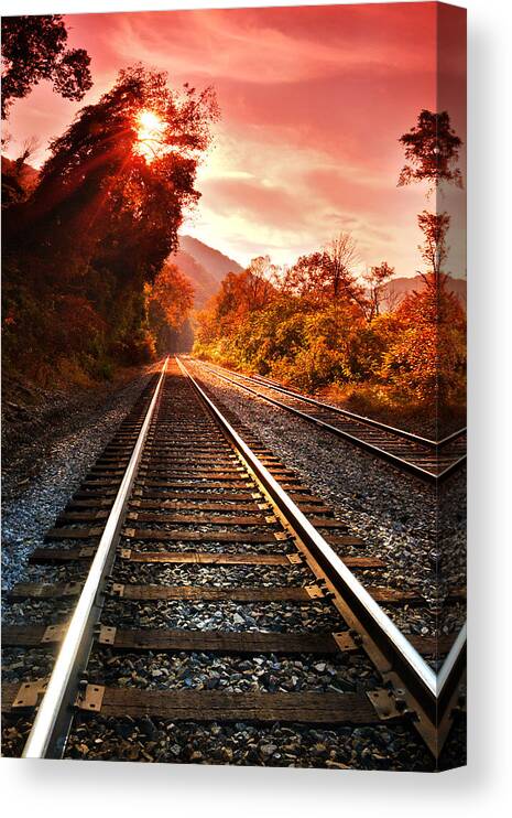 Train Canvas Print featuring the photograph The New Dawn by Lisa Lambert-Shank