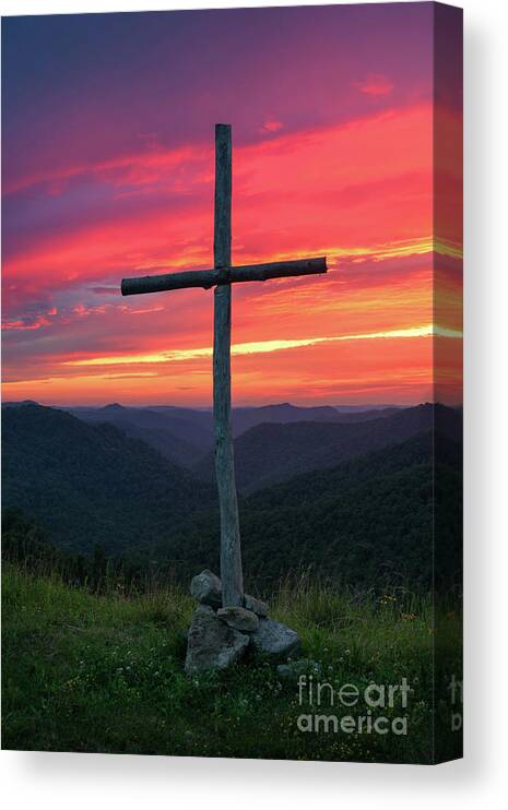 Cross Canvas Print featuring the photograph The Old Rugged Cross by Anthony Heflin