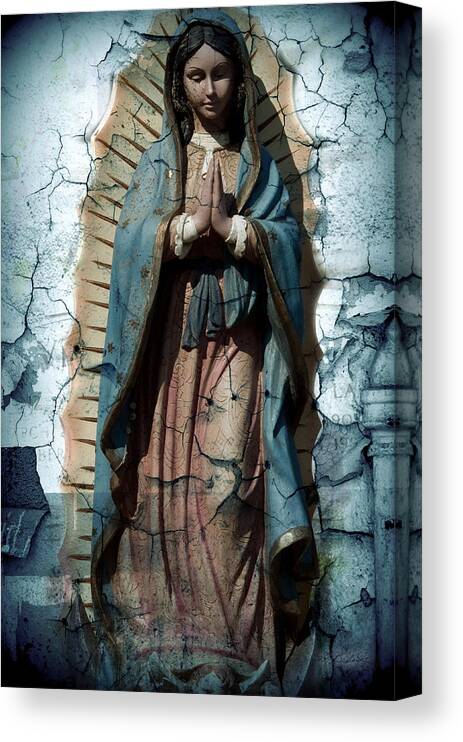 Virgin Of Guadalupe Canvas Print featuring the photograph The One Who Crushes The Serpent by Melissa Lutes