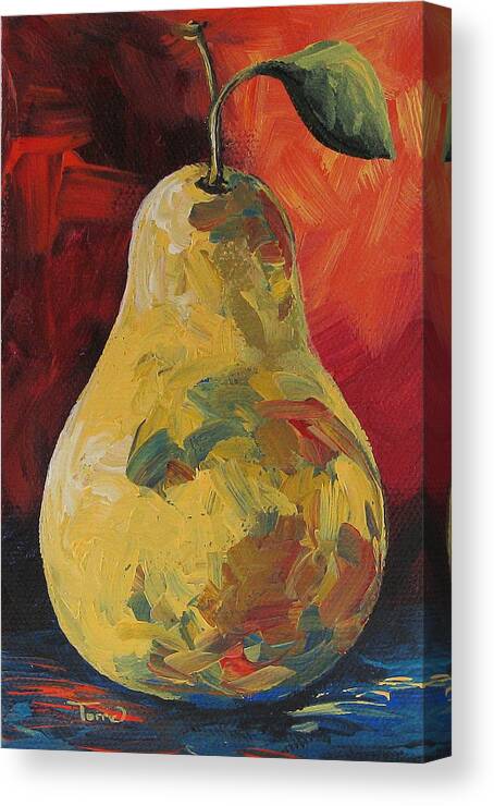 Pear Canvas Print featuring the painting The Pear Chronicles 004 by Torrie Smiley