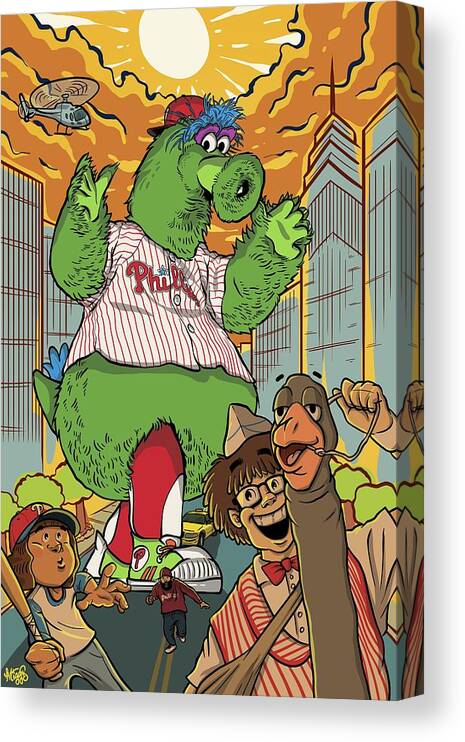 Philly Canvas Print featuring the drawing The Pherocious Phanatic by Miggs The Artist