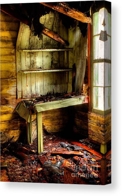 Deserted Home Canvas Print featuring the photograph The Roof Is Falling by Michael Eingle