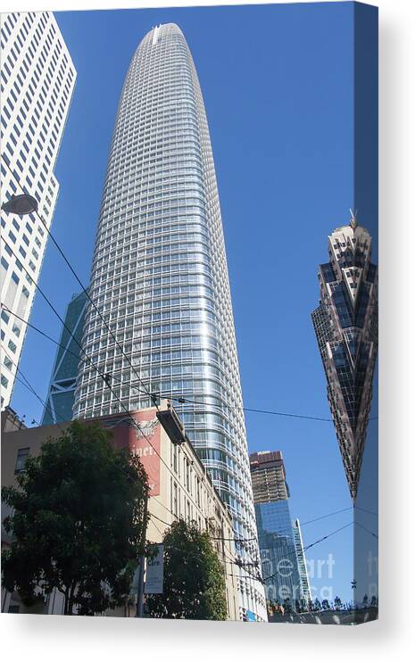 Wingsdomain Canvas Print featuring the photograph The Salesforce Transit Center aka Transbay Transit Center 5D3296 by Wingsdomain Art and Photography