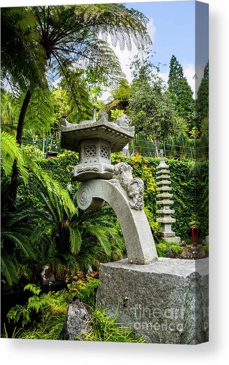 Tropical Canvas Print featuring the photograph The Stone Lantern by Brenda Kean
