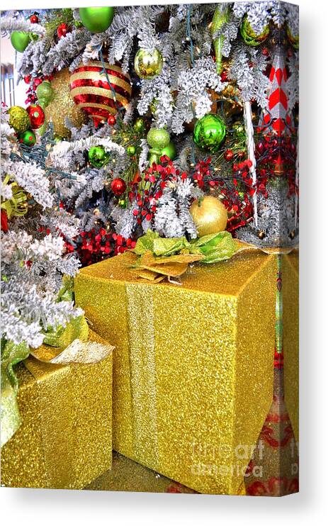 Christmas Canvas Print featuring the photograph The Surprise Under The Tree by Mary Deal