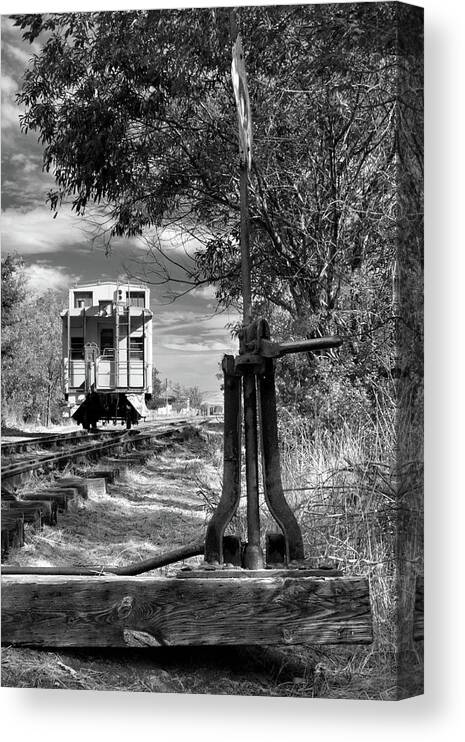 Caboose Canvas Print featuring the photograph The Switch And The Caboose by James Eddy