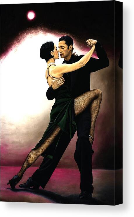 Tango Canvas Print featuring the painting The Temptation of Tango by Richard Young