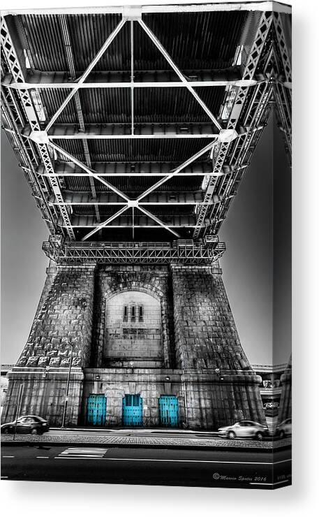 Marvin Saptes Canvas Print featuring the photograph The Three Blue Doors by Marvin Spates