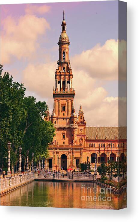 Tower Canvas Print featuring the photograph The Tower - Plaza de Espana by Mary Machare