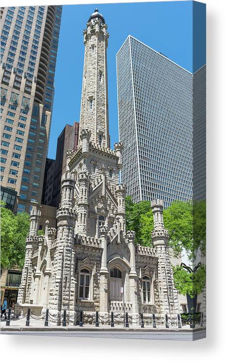 Chicago Canvas Print featuring the photograph The Water Tower by David Levin