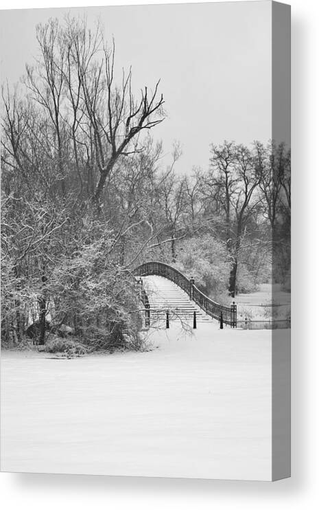  Canvas Print featuring the photograph The Winter White Wedding Bridge by Daniel Thompson