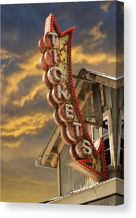 Sign Canvas Print featuring the photograph Tickets by Laura Fasulo