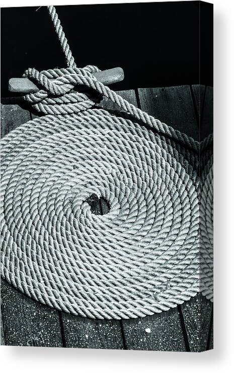 Nautical Canvas Print featuring the photograph Tied off 2 by Jason Hughes
