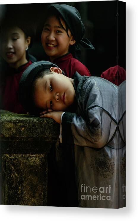 Child Canvas Print featuring the photograph Tired Actor by Werner Padarin