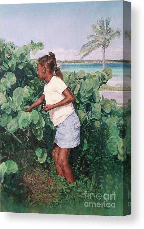 Roshanne Canvas Print featuring the painting Treasure Cove by Roshanne Minnis-Eyma