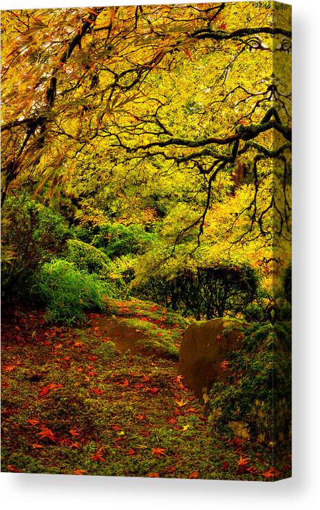 Japanese Maple Canvas Print featuring the photograph Tree of Light Panel 1 by Ryan Smith