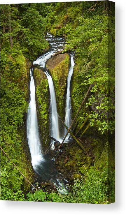 Waterfall Canvas Print featuring the photograph Triple Falls by Jon Ares