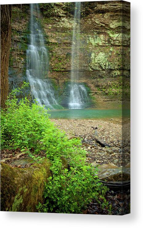 Landscape Canvas Print featuring the photograph Tripple Falls in Springtime by Iris Greenwell