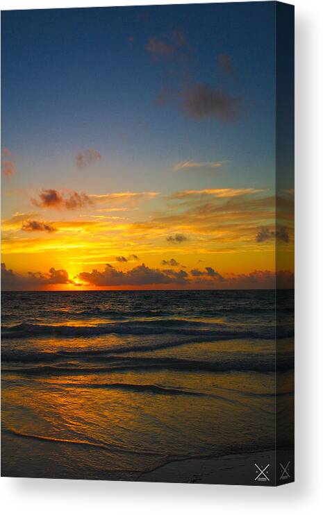 Sunrise Canvas Print featuring the photograph Tulum Magic by Alex Leaming