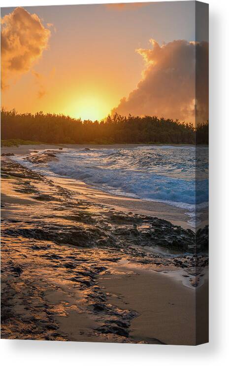 Seascape Canvas Print featuring the photograph Turtle Bay Sunset 3 by Jason Brooks