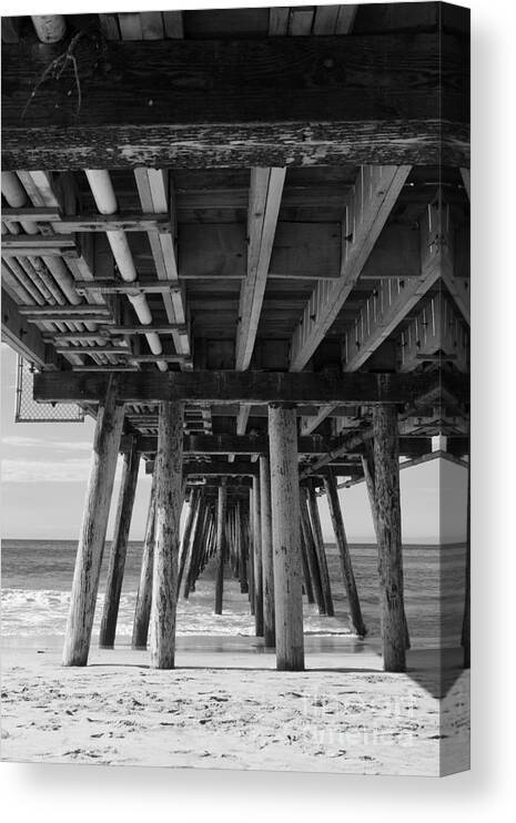 Imperial Beach Canvas Print featuring the photograph Underneath Imperial Beach Pier by Ana V Ramirez