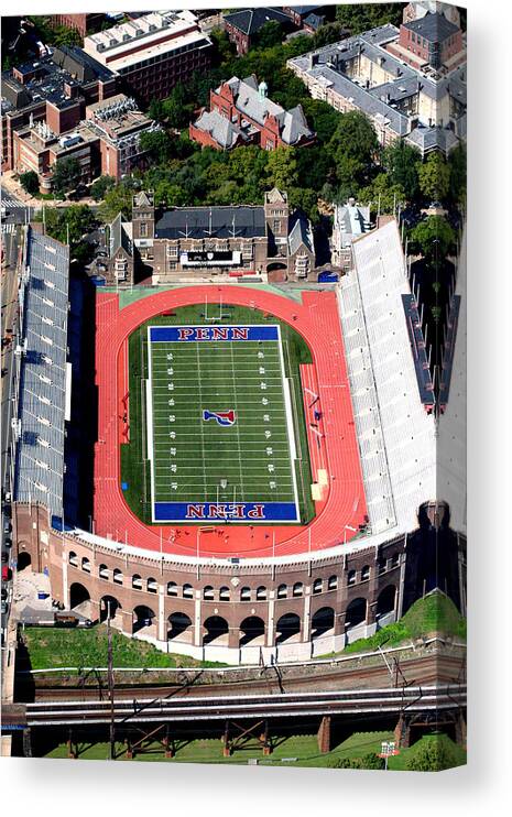 Franklin Field Canvas Print featuring the photograph University of Pennsylvania Franklin Field S 33rd Street Philadelphia by Duncan Pearson