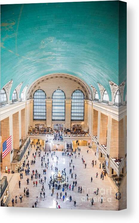 Vault Canvas Print featuring the photograph Vault of the Heavens at Grand Central Terminal by Jim DeLillo