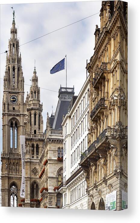 Architecture Canvas Print featuring the photograph Vienna City Hall by Andre Goncalves