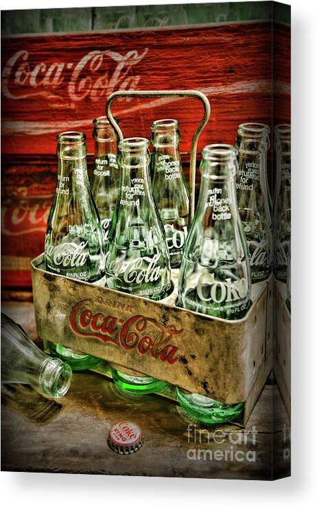 Paul Ward Canvas Print featuring the photograph Vintage Coke Six Pack Carrier by Paul Ward