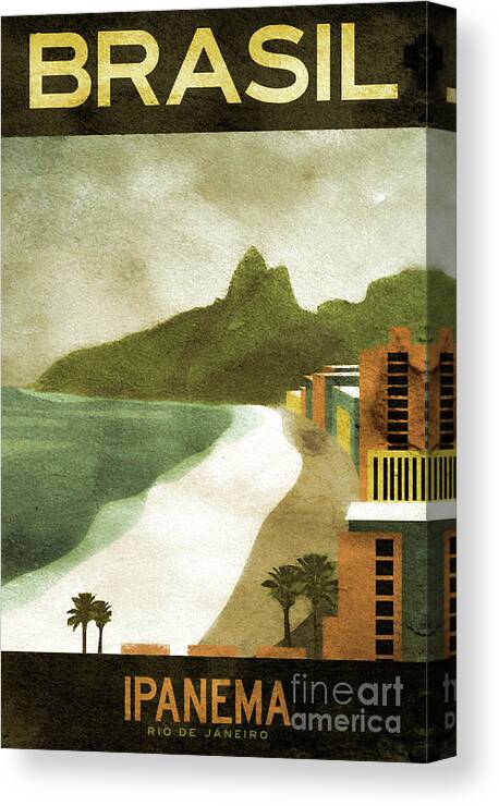 Vintage Travel Poster Canvas Print featuring the painting Vintage Poster Brazil by Mindy Sommers