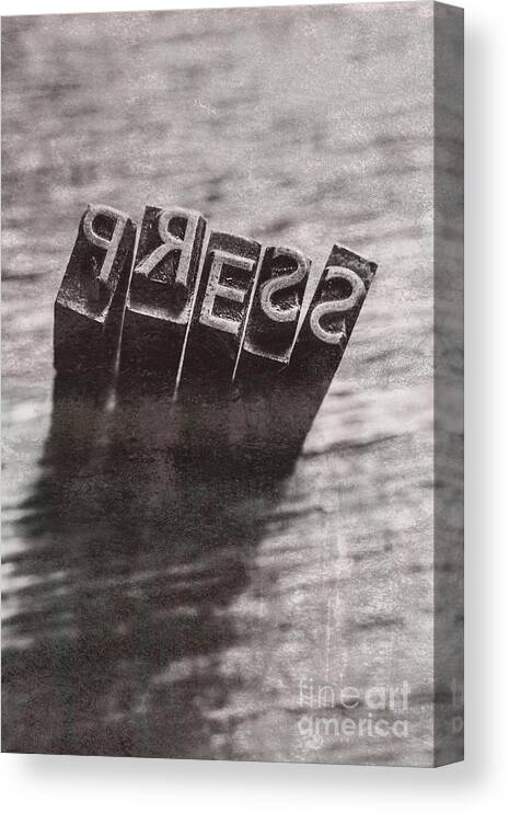 Old Canvas Print featuring the photograph Vintage press industry blocks by Jorgo Photography