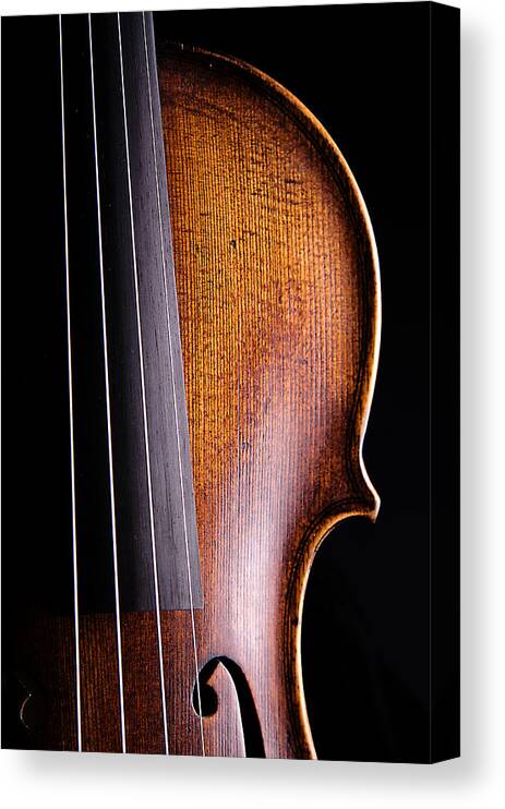 Violin Canvas Print featuring the photograph Violin Isolated on Black by M K Miller
