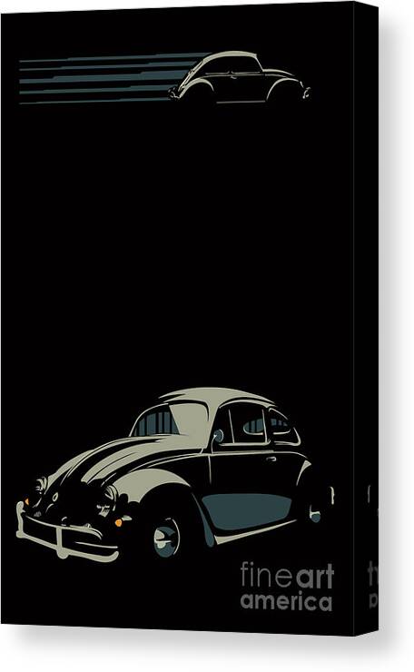 Bug Canvas Print featuring the digital art VW beatle by Sassan Filsoof