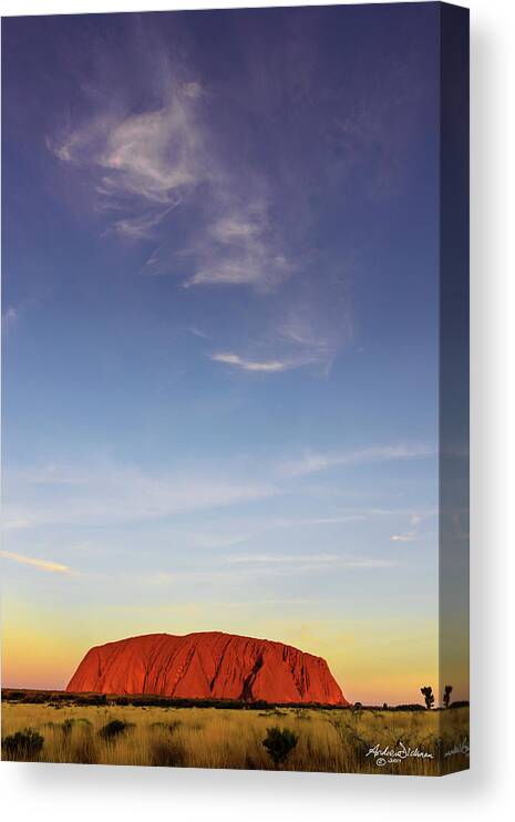 Uluru Canvas Print featuring the photograph W H I S P E R by Andrew Dickman